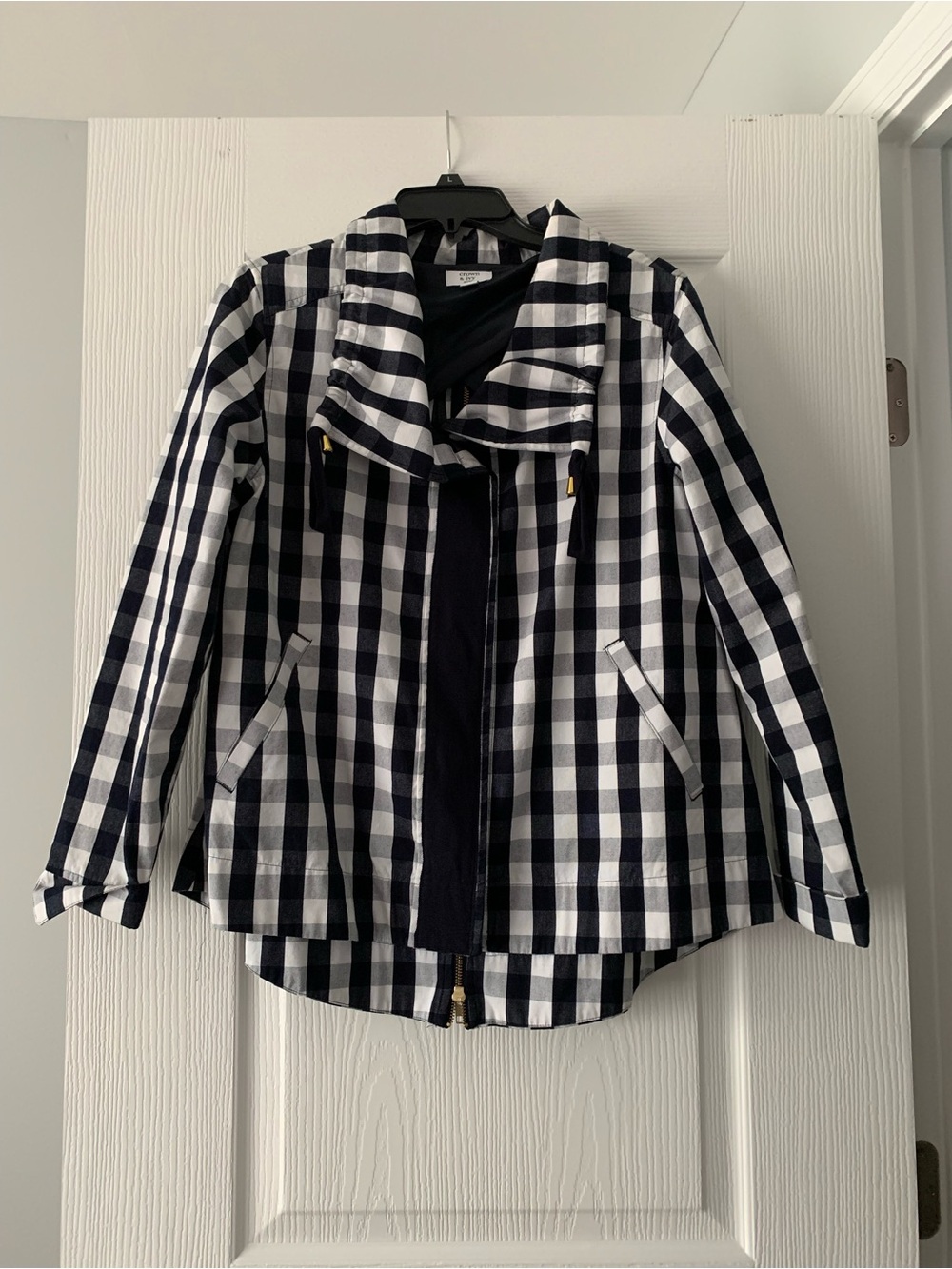 Women’s Black & White Gingham Zip Jacket